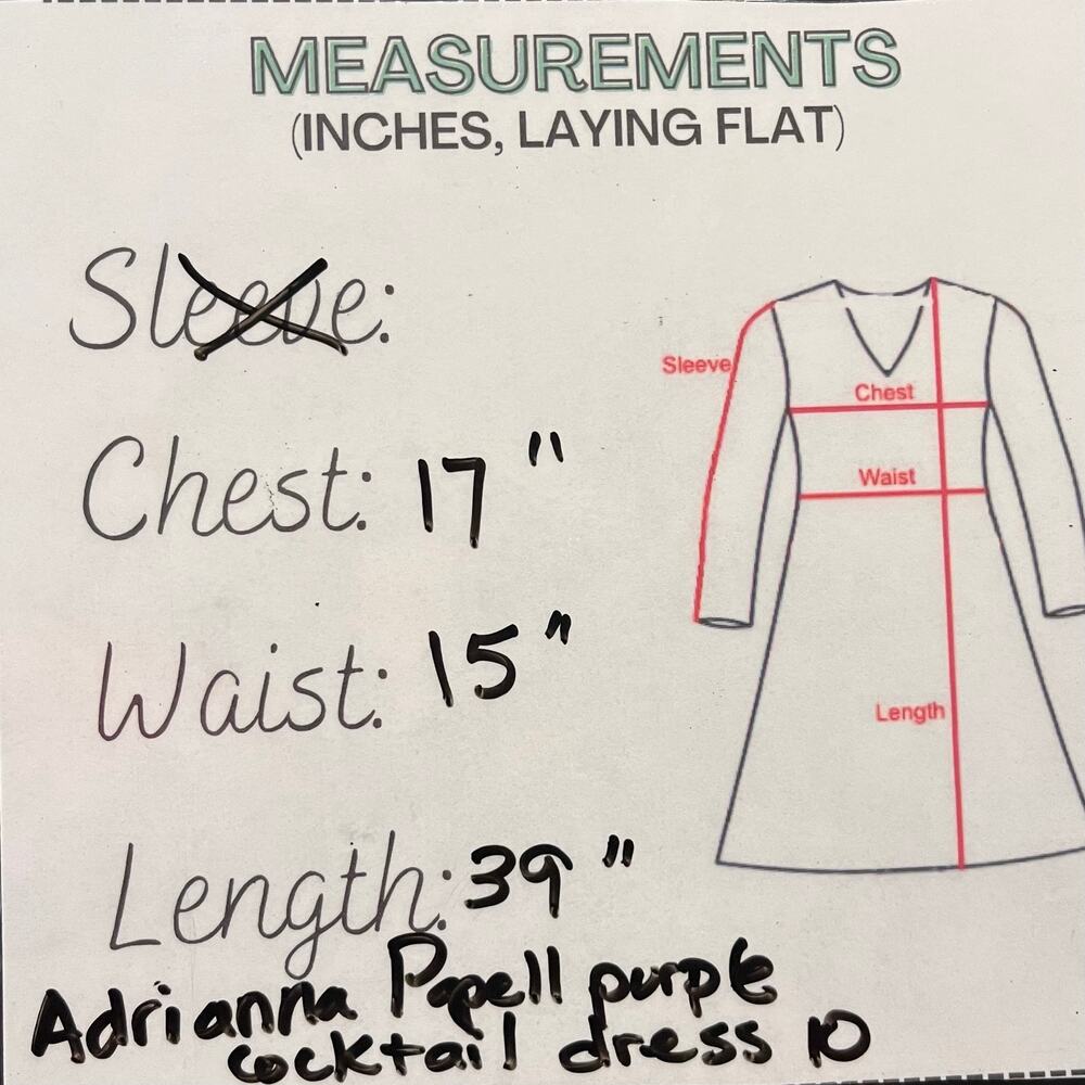 Adrianna Papell Purple Ruffled Neck Cocktail Midi Dress 10 Empire Waist Elegant - Picture 7 of 7